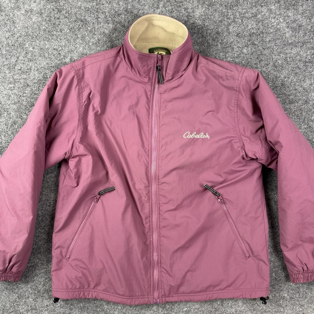 Cabela's Women's Fleece Lined Full Zip Jacket Mauve Pink Sz L Stillwater Supply